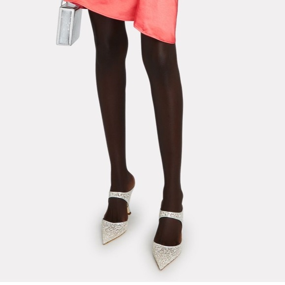 Jimmy Choo Avri 90 Glitter Mules - Picture 4 of 5